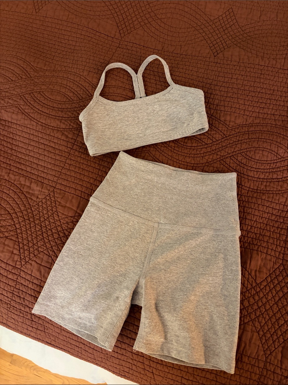 Beyond Yoga Space-dye Sports Bra & Biker Short Set